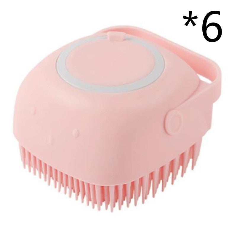2-in-1 Dog Grooming Gloves – Silicone Bath & Massage Brush with Shampoo Pouring