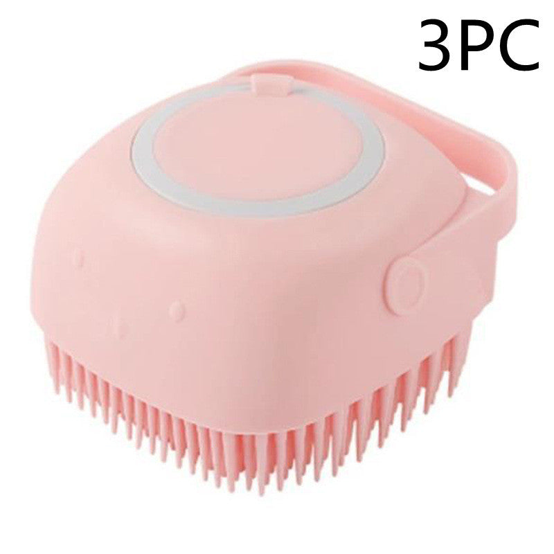 2-in-1 Dog Grooming Gloves – Silicone Bath & Massage Brush with Shampoo Pouring