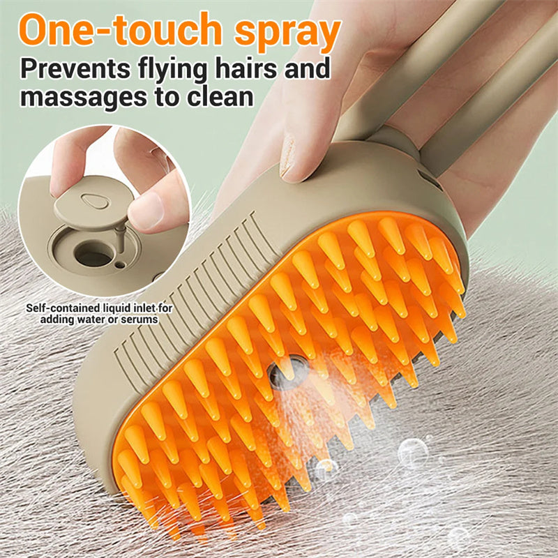 3-in-1 Pet Steam Brush – Electric Spray Grooming Comb for Cats & Dogs, Hair Removal & Massage
