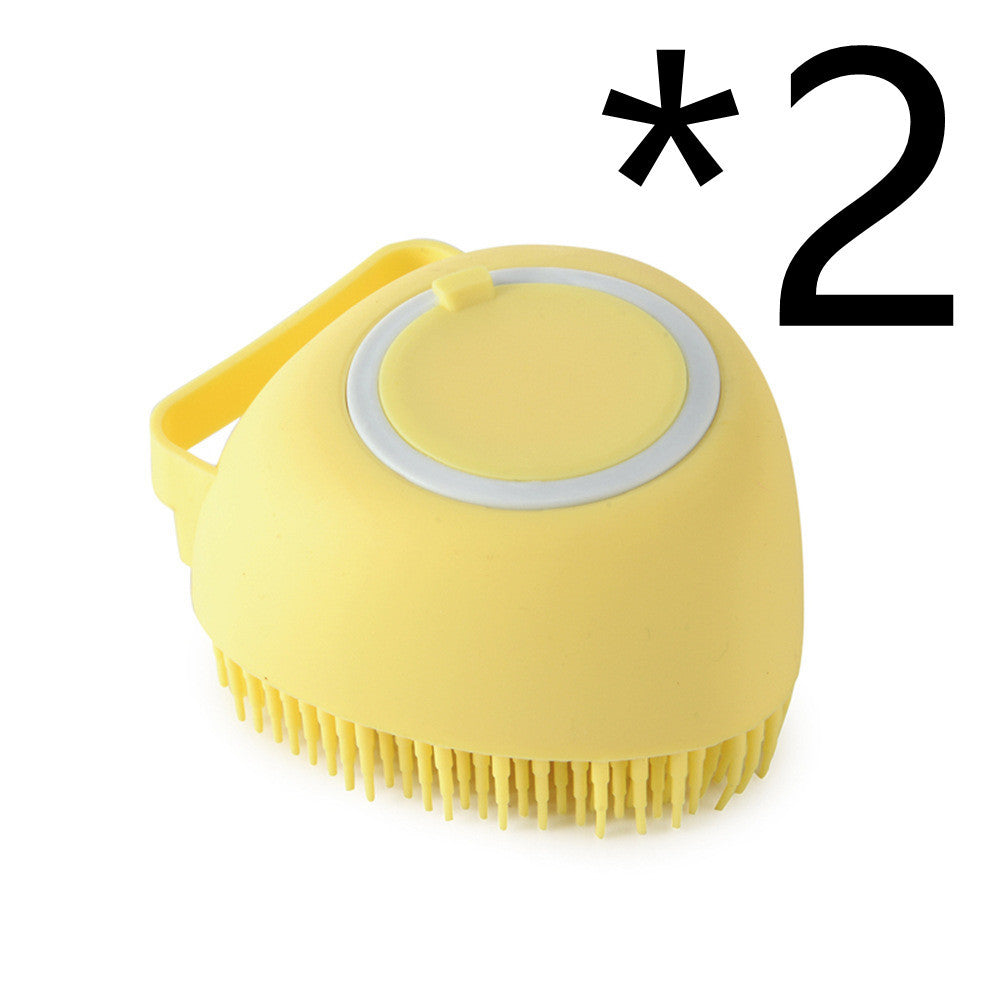 2-in-1 Dog Grooming Gloves – Silicone Bath & Massage Brush with Shampoo Pouring
