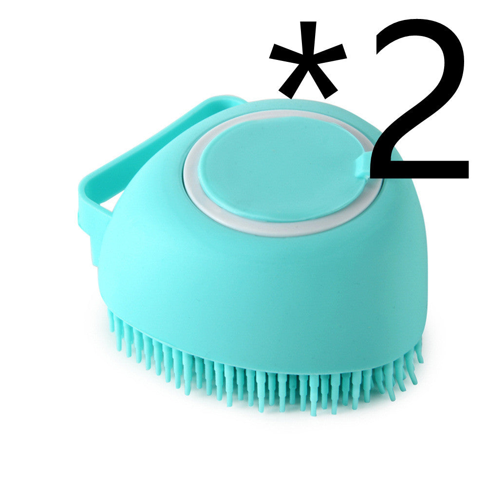 2-in-1 Dog Grooming Gloves – Silicone Bath & Massage Brush with Shampoo Pouring