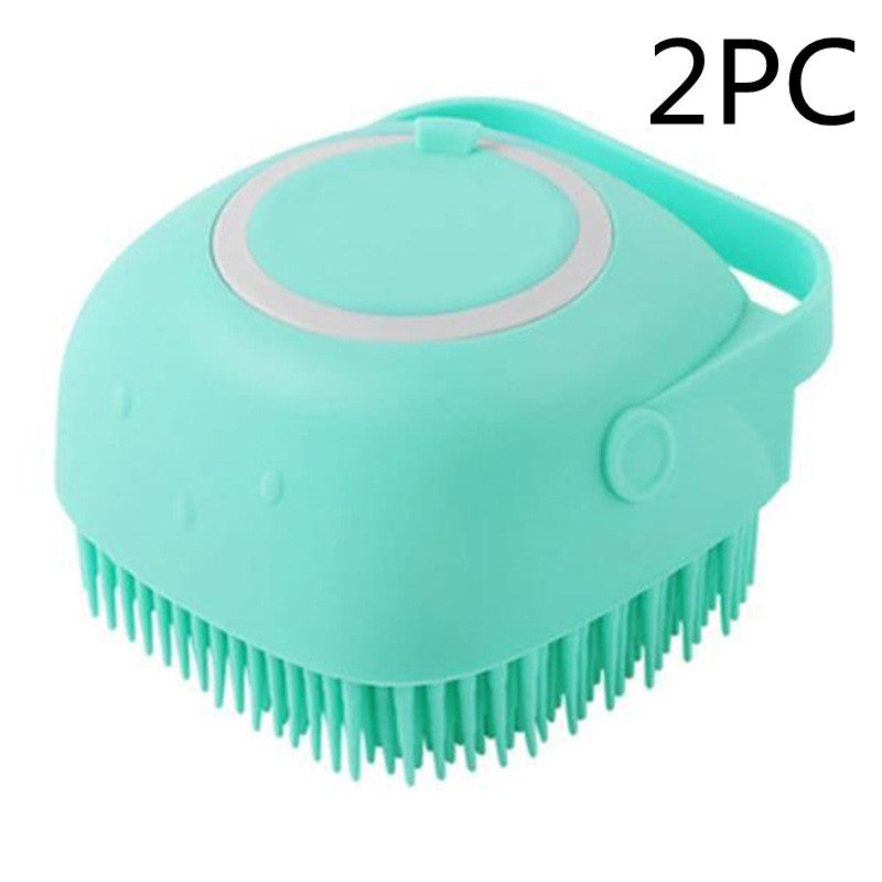2-in-1 Dog Grooming Gloves – Silicone Bath & Massage Brush with Shampoo Pouring