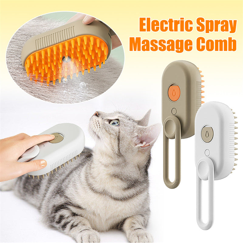 3-in-1 Pet Steam Brush – Electric Spray Grooming Comb for Cats & Dogs, Hair Removal & Massage