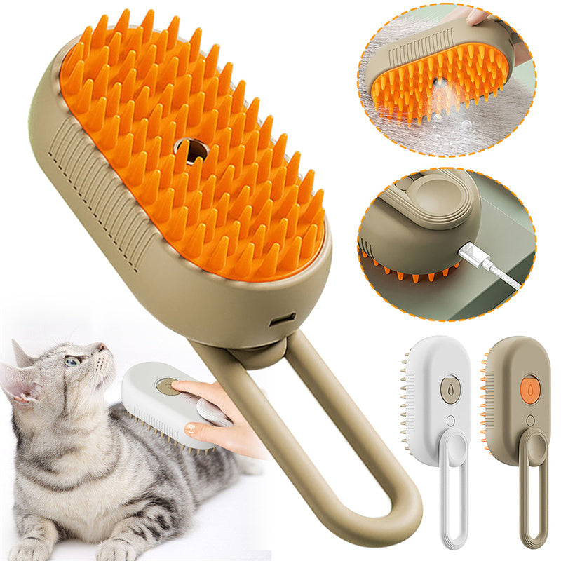 3-in-1 Pet Steam Brush – Electric Spray Grooming Comb for Cats & Dogs, Hair Removal & Massage