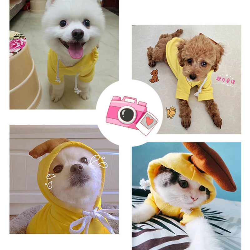 Cute Fruit Dog Hoodie – Winter Warm Fleece Pet Clothes for Small Dogs, Puppies & Cats