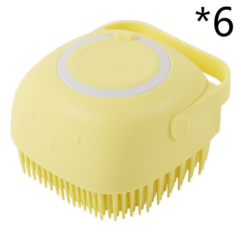 2-in-1 Dog Grooming Gloves – Silicone Bath & Massage Brush with Shampoo Pouring