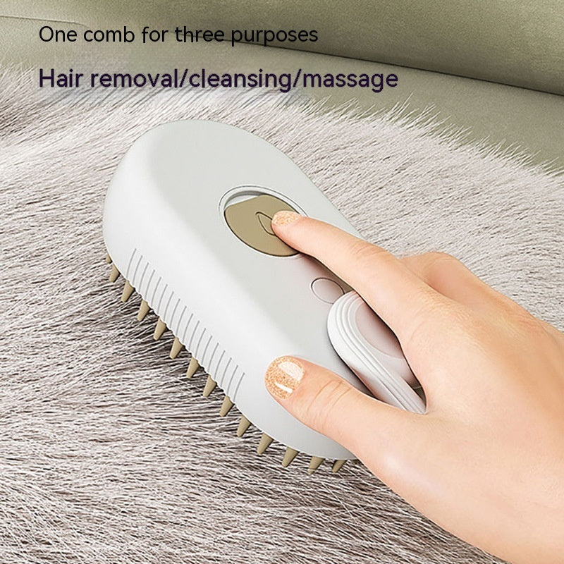 3-in-1 Pet Steam Brush – Electric Spray Grooming Comb for Cats & Dogs, Hair Removal & Massage