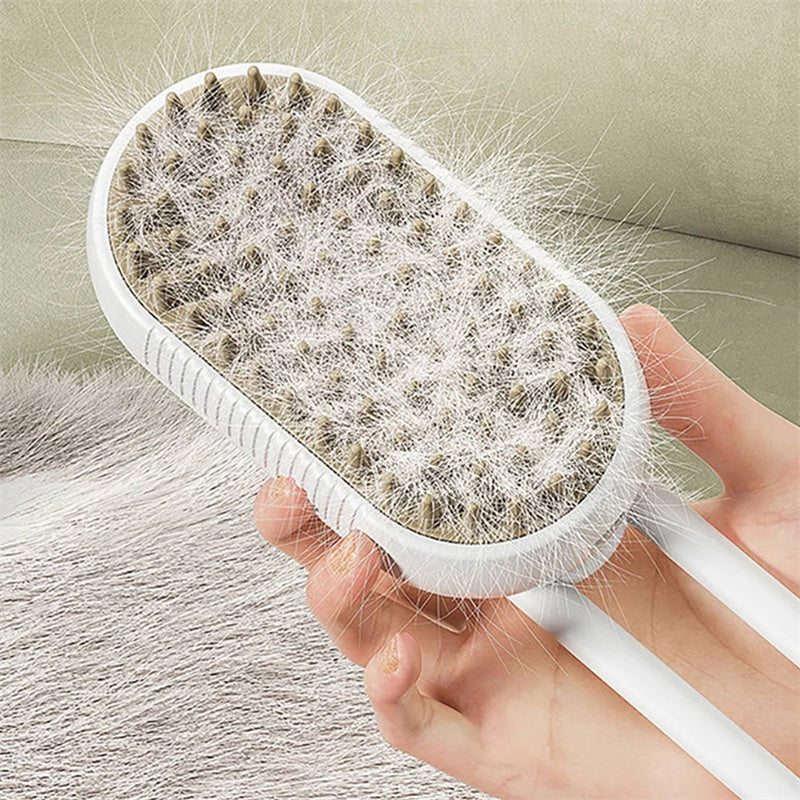 3-in-1 Pet Steam Brush – Electric Spray Grooming Comb for Cats & Dogs, Hair Removal & Massage