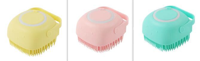 2-in-1 Dog Grooming Gloves – Silicone Bath & Massage Brush with Shampoo Pouring