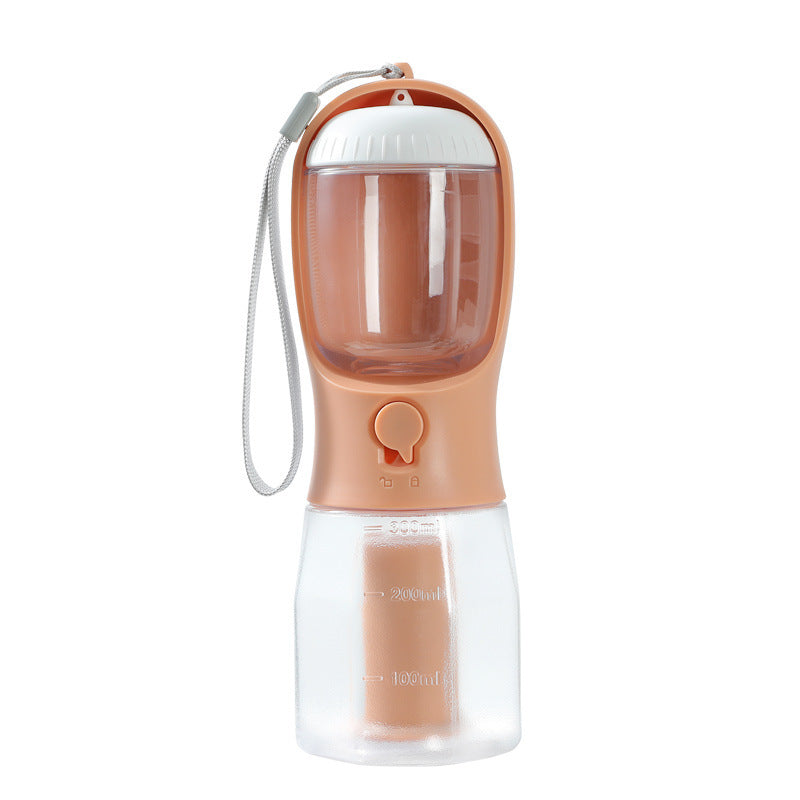 “3-in-1 Portable Dog Water Bottle with Food Container & Waste Bag Dispenser – Travel Pet Cup for Dogs & Puppies”