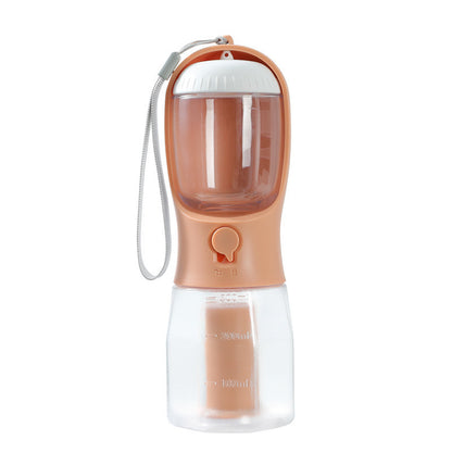 “3-in-1 Portable Dog Water Bottle with Food Container & Waste Bag Dispenser – Travel Pet Cup for Dogs & Puppies”