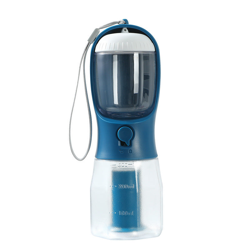 “3-in-1 Portable Dog Water Bottle with Food Container & Waste Bag Dispenser – Travel Pet Cup for Dogs & Puppies”