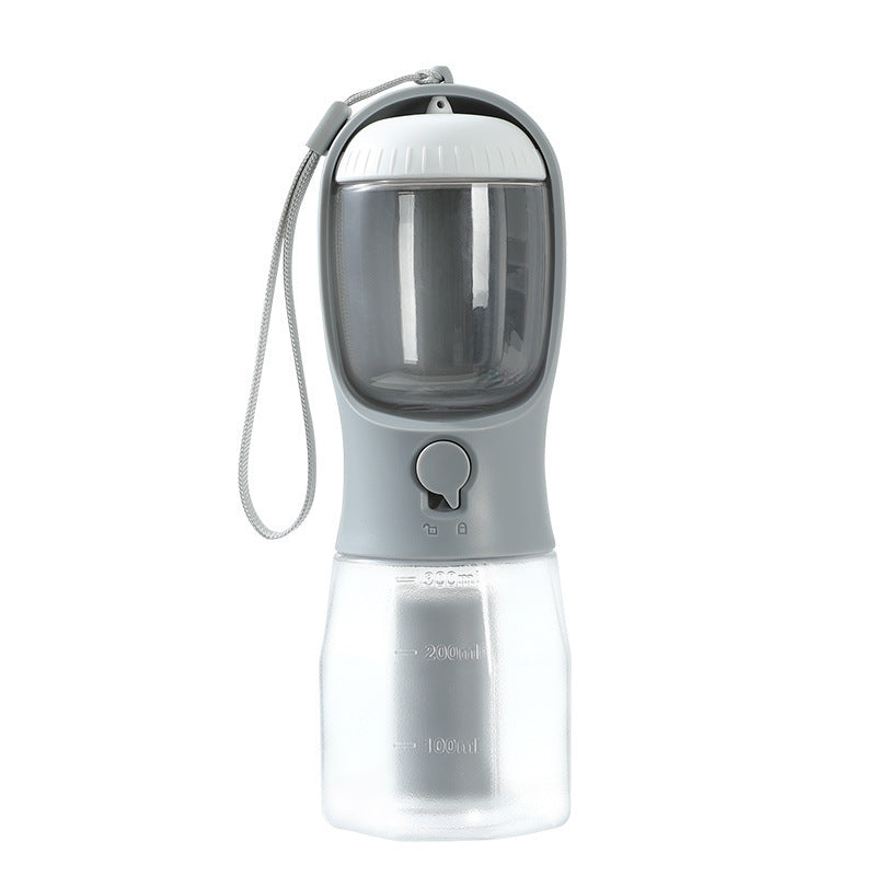 “3-in-1 Portable Dog Water Bottle with Food Container & Waste Bag Dispenser – Travel Pet Cup for Dogs & Puppies”