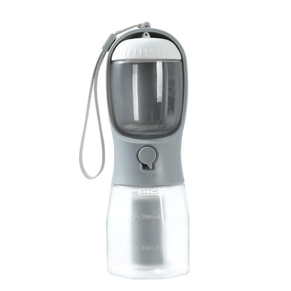 “3-in-1 Portable Dog Water Bottle with Food Container & Waste Bag Dispenser – Travel Pet Cup for Dogs & Puppies”