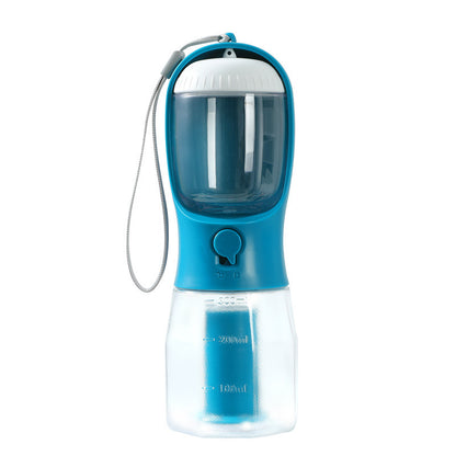 “3-in-1 Portable Dog Water Bottle with Food Container & Waste Bag Dispenser – Travel Pet Cup for Dogs & Puppies”