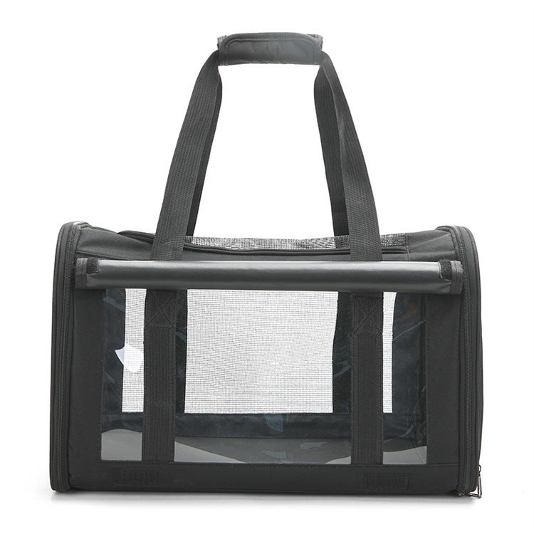 Portable Transparent Pet Carrier Bag – Breathable & Foldable Outdoor Travel Backpack for Cats & Small Dogs