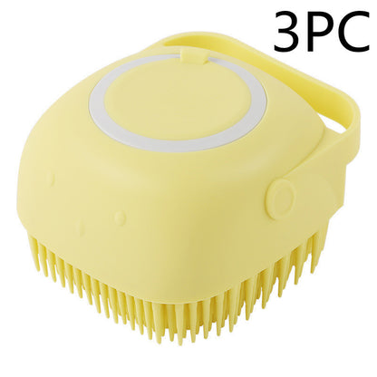 2-in-1 Dog Grooming Gloves – Silicone Bath & Massage Brush with Shampoo Pouring