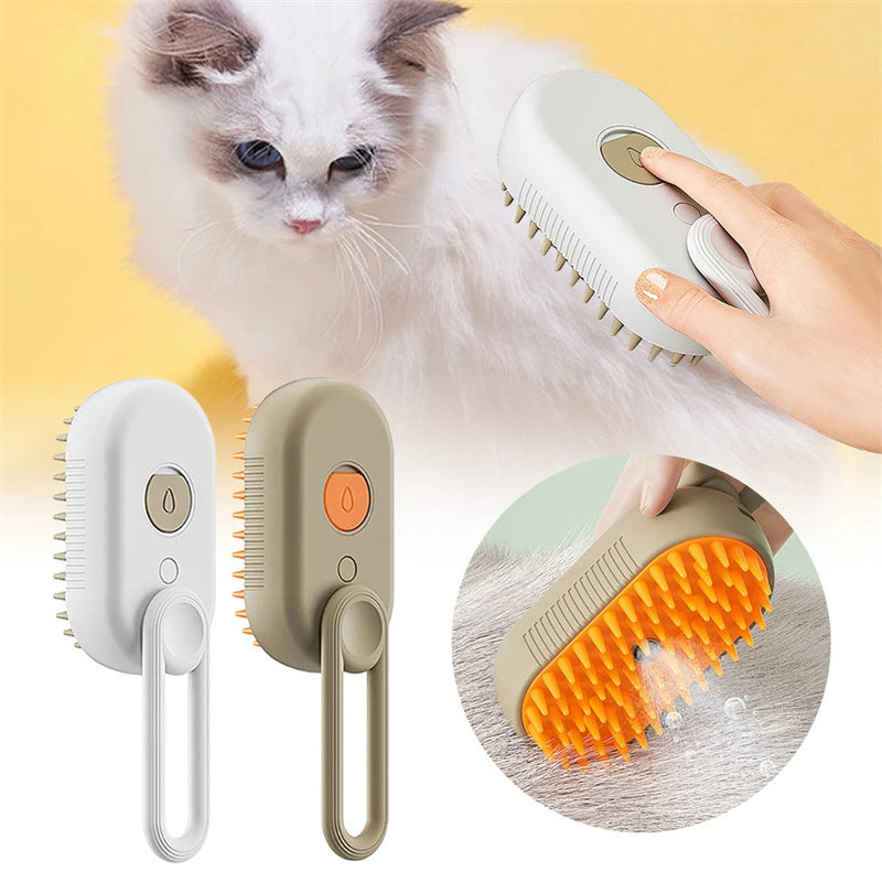 3-in-1 Pet Steam Brush – Electric Spray Grooming Comb for Cats & Dogs, Hair Removal & Massage