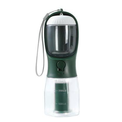 “3-in-1 Portable Dog Water Bottle with Food Container & Waste Bag Dispenser – Travel Pet Cup for Dogs & Puppies”
