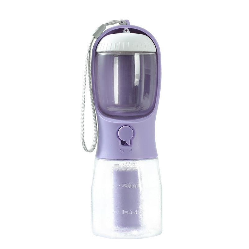 “3-in-1 Portable Dog Water Bottle with Food Container & Waste Bag Dispenser – Travel Pet Cup for Dogs & Puppies”