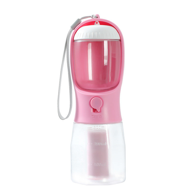 “3-in-1 Portable Dog Water Bottle with Food Container & Waste Bag Dispenser – Travel Pet Cup for Dogs & Puppies”