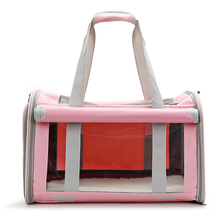 Portable Transparent Pet Carrier Bag – Breathable & Foldable Outdoor Travel Backpack for Cats & Small Dogs