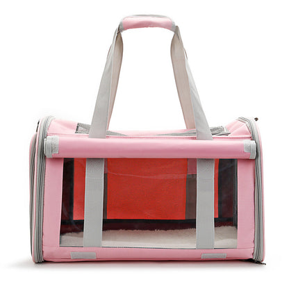 Portable Transparent Pet Carrier Bag – Breathable & Foldable Outdoor Travel Backpack for Cats & Small Dogs