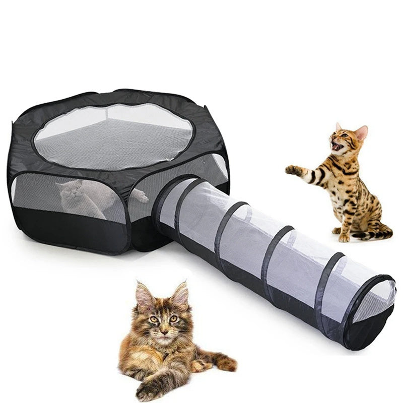 Foldable Cat Tunnel – Removable, Space-Saving & Hair-Resistant Cat Play Toy for Comfort & Fun