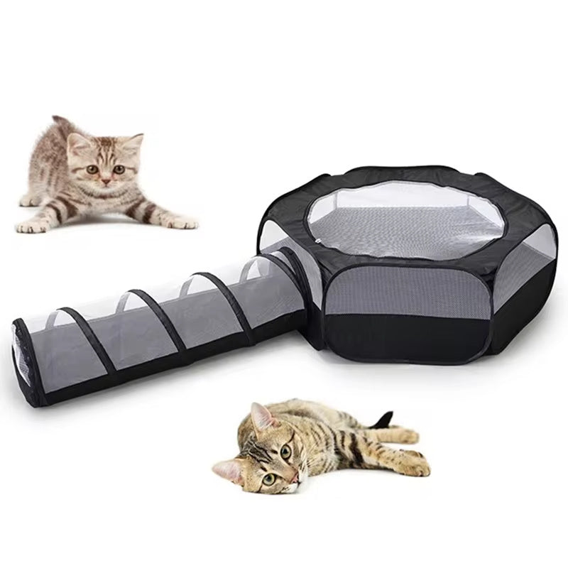 Foldable Cat Tunnel – Removable, Space-Saving & Hair-Resistant Cat Play Toy for Comfort & Fun