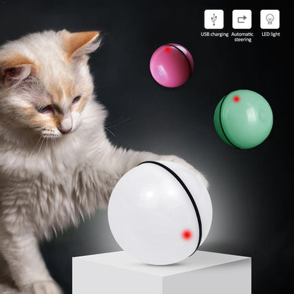LED Rolling Cat Toy Ball – Electronic Laser Interactive Pet Toy for Cats & Kittens